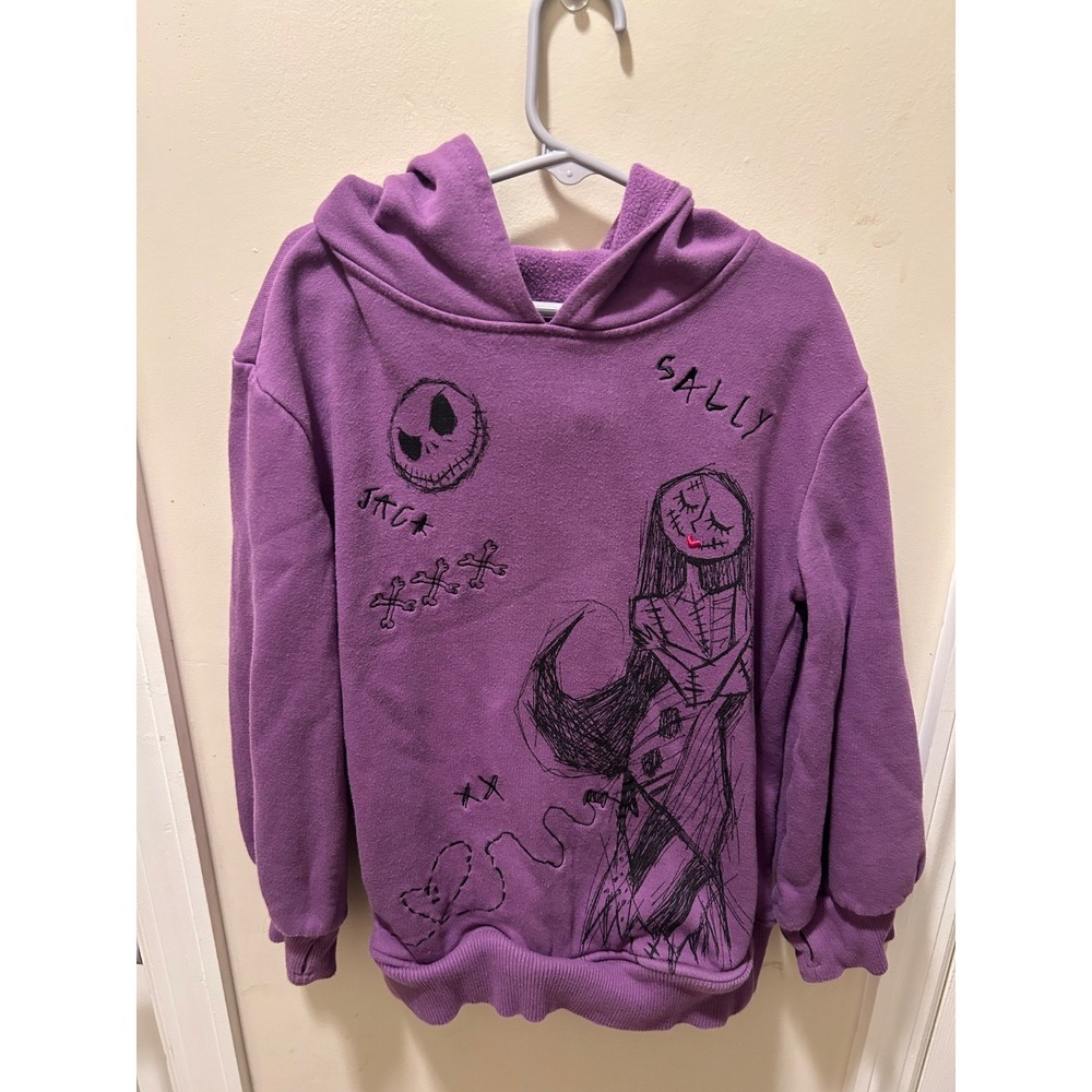 Disney Parks Girls Sz Med Purple Nightmare Before Christmas Jack & Sally Hoodie